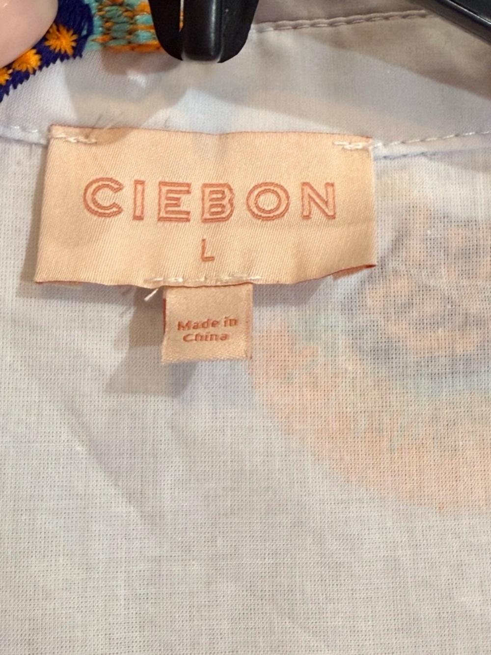 Women’s CIEBON Halliday Light Blue Embroidered long sleeve dress- Size Large - Picture 7 of 10